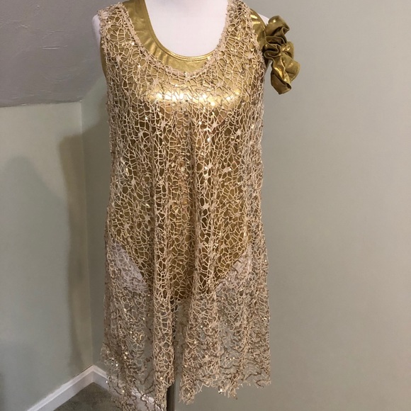 Alexandra gold dance dress adult large balera Leo - Picture 3 of 8